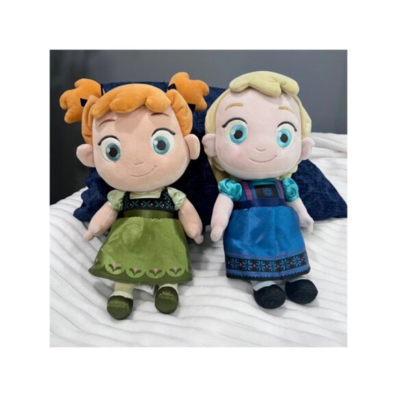 Elsa & Anna Disney Store Frozen Plush 12” Dolls - Picture 1 of 5